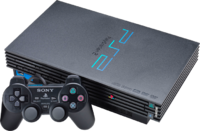 An original PlayStation 2 (left) and the later "slim" design (right).